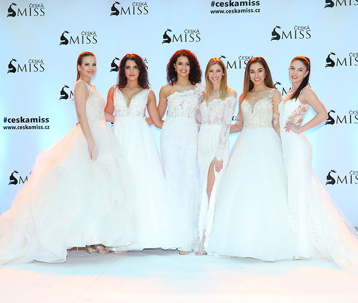 Módní přehlídka svatebních šatů na castingu Česká Miss 2018